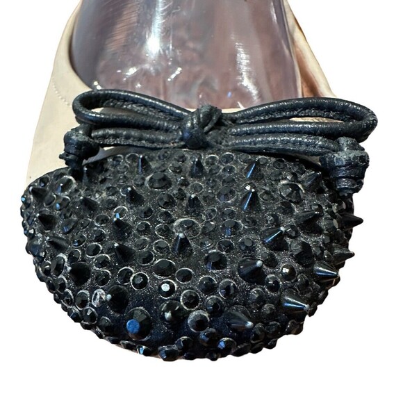 Sam Edelman Beatrix Ballet Flat Ballerina Studded Spike Cream Black Toe 8.5 M - Picture 3 of 11